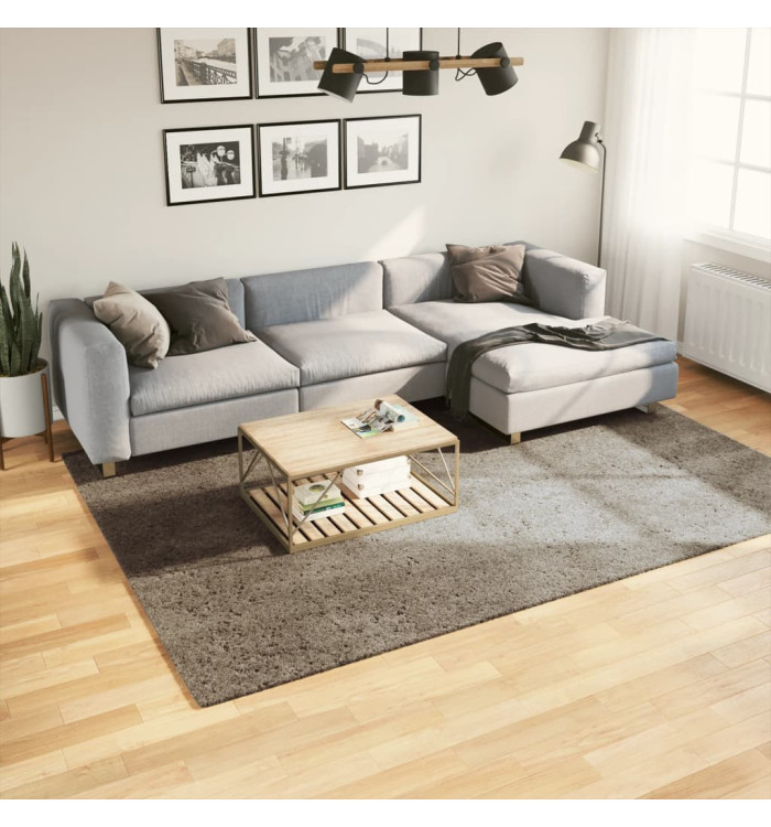 Tapis ISTAN à poils longs aspect brillant gris 200x280 cm | Mobilier & Déco