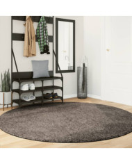 Tapis ISTAN à poils longs aspect brillant gris Ø 200 cm | Mobilier & Déco