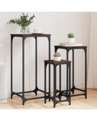 Tables d’appoint gigognes 3 pcs chêne marron bois d'ingénierie | Mobilier & Déco