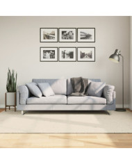 Tapis ISTAN à poils longs aspect brillant crème 160x230 cm | Mobilier & Déco