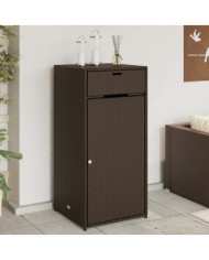 Armoire de rangement jardin marron 55x55x111 cm résine tressée | Mobilier & Déco