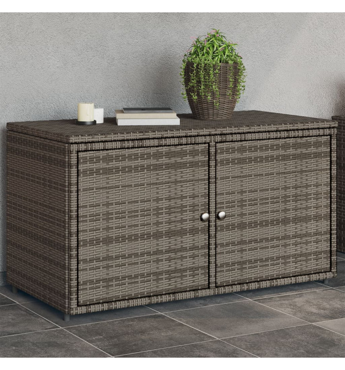 Armoire de rangement jardin gris 110x55x60,5 cm résine tressée | Mobilier & Déco