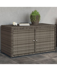 Armoire de rangement jardin gris 110x55x60,5 cm résine tressée | Mobilier & Déco