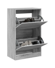 Armoire à chaussures sonoma gris 60x34x96,5cm bois d'ingénierie | Mobilier & Déco