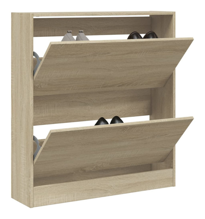 Armoire à chaussures chêne sonoma 80x21x87,5 cm bois ingénierie | Mobilier & Déco