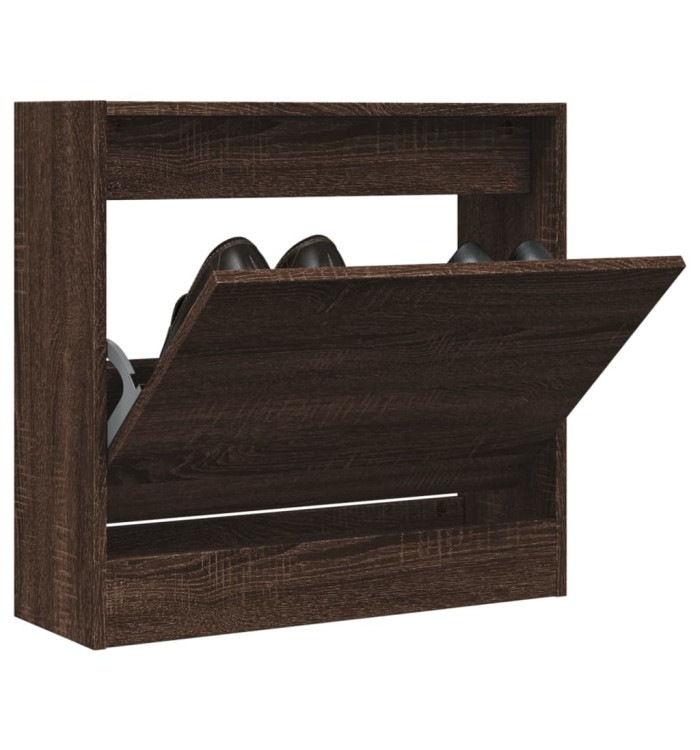 Armoire à chaussures chêne marron 60x21x57 cm bois d'ingénierie | Mobilier & Déco