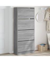 Armoire à chaussures 4 tiroirs rabattables sonoma gris | Mobilier & Déco
