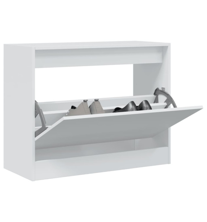 Armoire à chaussures blanc 80x34x63 cm bois d'ingénierie | Mobilier & Déco