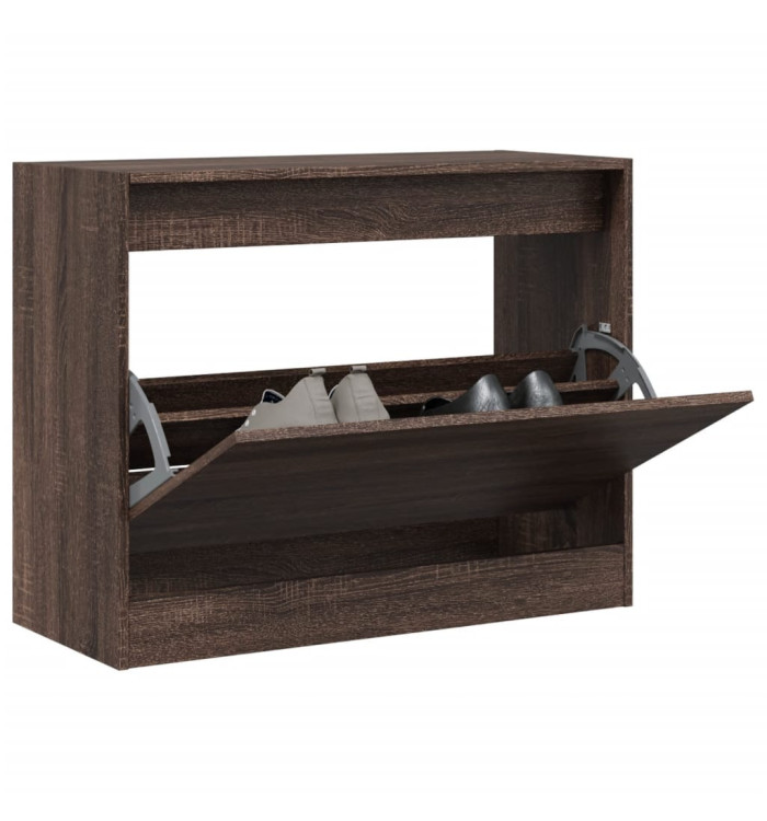 Armoire à chaussures chêne marron 80x34x63 cm bois ingénierie | Mobilier & Déco