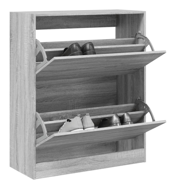 Armoire à chaussures sonoma gris 80x34x96,5cm bois d'ingénierie | Mobilier & Déco