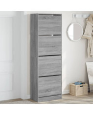 Armoire à chaussures 4 tiroirs rabattables sonoma gris | Mobilier & Déco