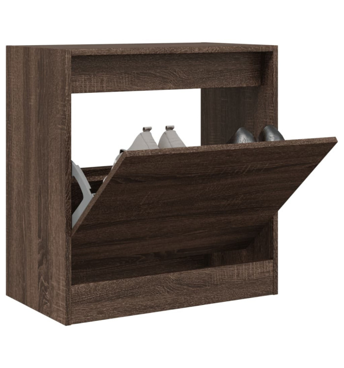 Armoire à chaussures chêne marron 60x34x63,5 cm bois ingénierie | Mobilier & Déco