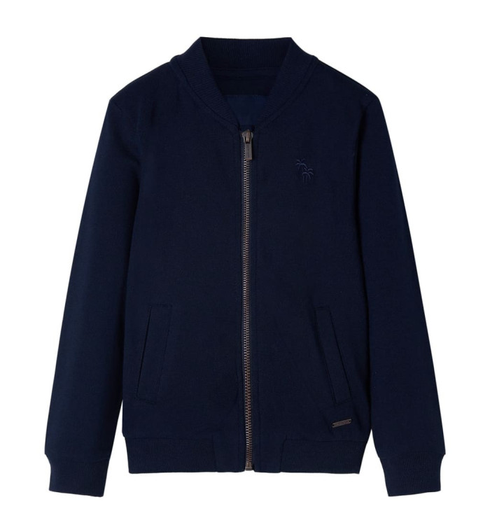 Sweatshirt pour enfants avec fermeture éclair bleu marine 140 | Mobilier & Déco