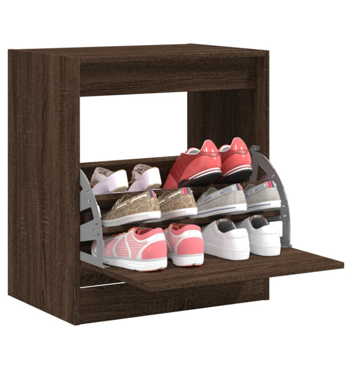 Armoire à chaussures chêne marron 60x42x69 cm bois ingénierie | Mobilier & Déco