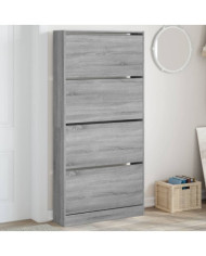 Armoire à chaussures 4 tiroirs rabattables sonoma gris | Mobilier & Déco