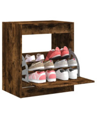 Armoire à chaussures chêne fumé 60x42x69 cm bois d'ingénierie | Mobilier & Déco