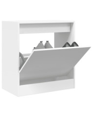 Armoire à chaussures blanc 60x34x63,5 cm bois d'ingénierie | Mobilier & Déco
