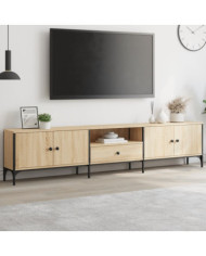 Meuble TV à tiroir chêne sonoma 200x25x44 cm bois d'ingénierie | Mobilier & Déco
