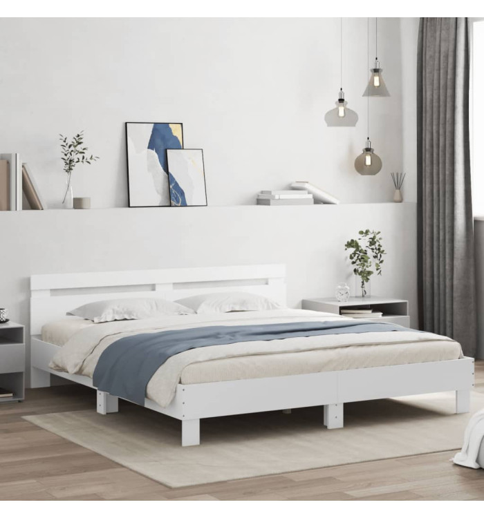 Cadre de lit sans matelas blanc 160x200 cm | Mobilier & Déco