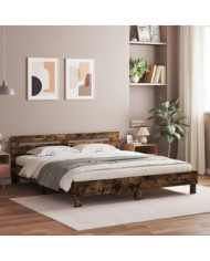 Cadre de lit sans matelas chêne fumé 160x200 cm | Mobilier & Déco