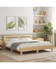 Cadre de lit sans matelas chêne sonoma 200x200 cm | Mobilier & Déco