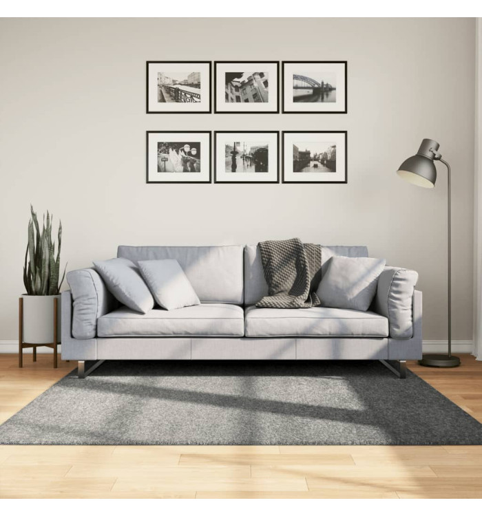 Tapis shaggy PAMPLONA poils longs moderne vert 160x160 cm | Mobilier & Déco