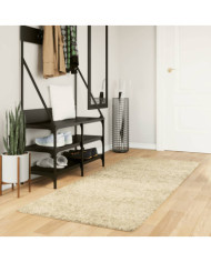 Tapis shaggy PAMPLONA poils longs moderne doré 80x200 cm | Mobilier & Déco