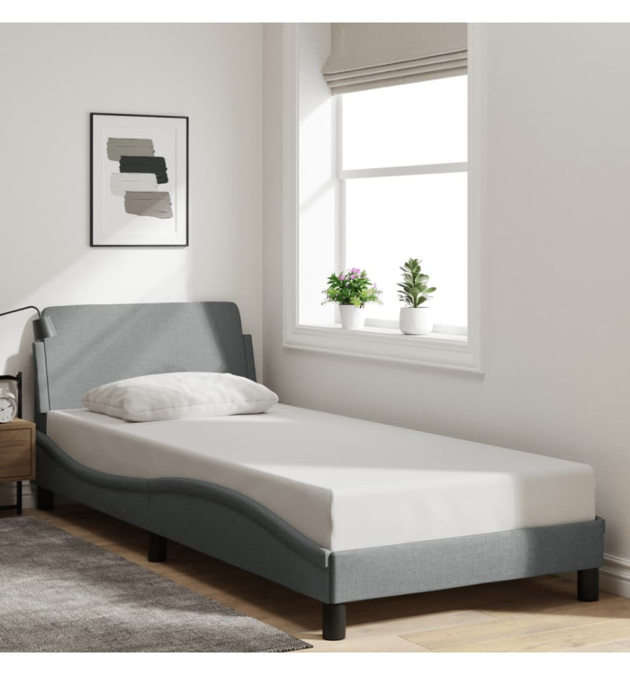 Cadre de lit sans matelas gris clair 80x200 cm tissu | Mobilier & Déco