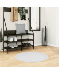 Tapis OVIEDO à poils courts gris Ø 80 cm | Mobilier & Déco