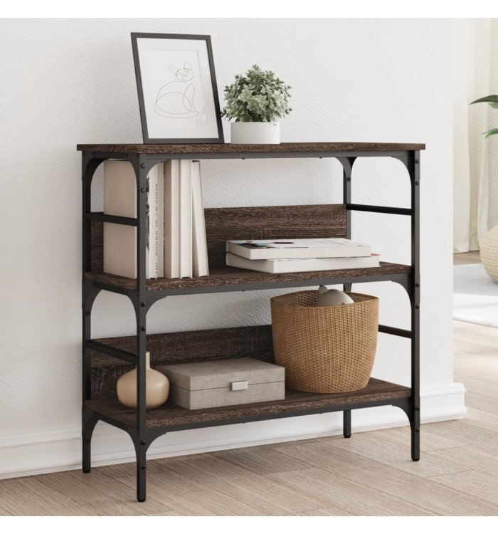 Table console chêne marron 75x32x75 cm bois d'ingénierie | Mobilier & Déco