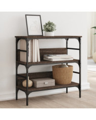 Table console chêne marron 75x32x75 cm bois d'ingénierie | Mobilier & Déco