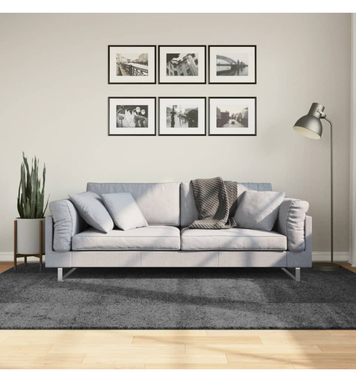 Tapis OVIEDO à poils courts anthracite 160x230 cm | Mobilier & Déco