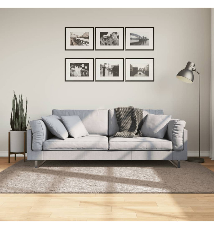 Tapis shaggy PAMPLONA poils longs moderne beige 140x200 cm | Mobilier & Déco