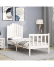 Cadre de lit sans matelas blanc bois de pin massif | Mobilier & Déco