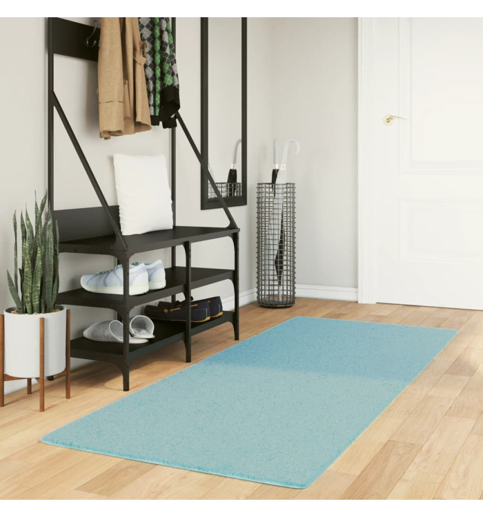Tapis OVIEDO à poils courts vert 80x200 cm | Mobilier & Déco