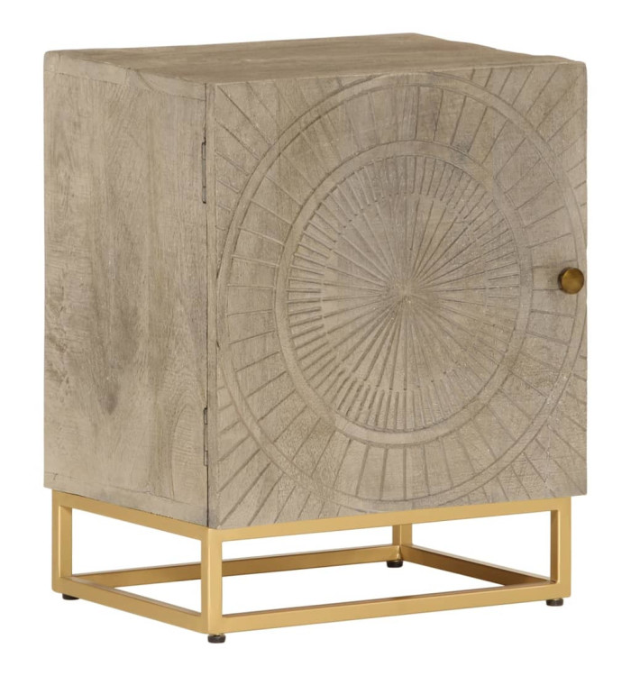 Table de chevet 40x30x50 cm bois massif manguier et fer | Mobilier & Déco