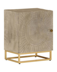 Table de chevet 40x30x50 cm bois massif manguier et fer | Mobilier & Déco
