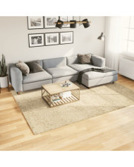 Tapis shaggy PAMPLONA poils longs moderne doré 200x280 cm | Mobilier & Déco