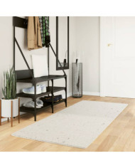 Tapis shaggy PAMPLONA poils longs moderne crème 80x200 cm | Mobilier & Déco