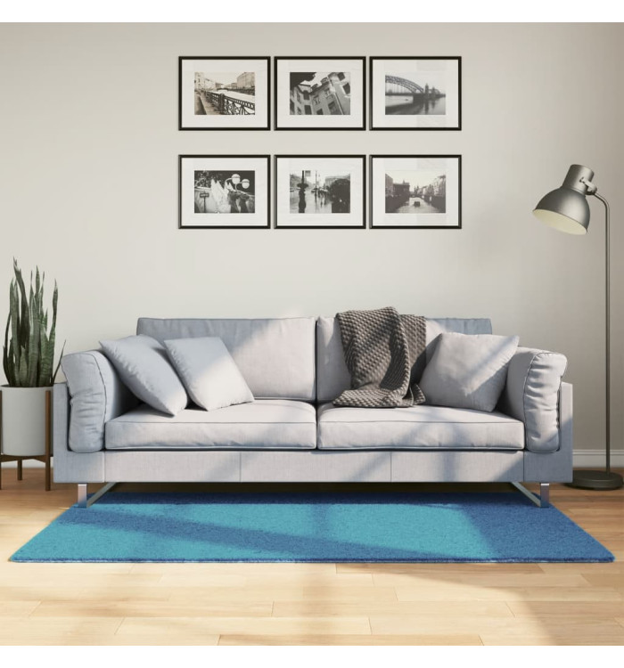 Tapis OVIEDO à poils courts turquoise 80x150 cm | Mobilier & Déco