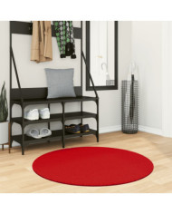 Tapis OVIEDO à poils courts rouge Ø 100 cm | Mobilier & Déco