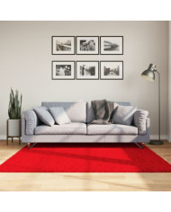 Tapis OVIEDO à poils courts rouge 160x160 cm | Mobilier & Déco