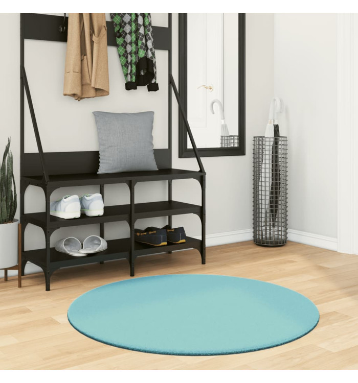 Tapis OVIEDO à poils courts vert Ø 100 cm | Mobilier & Déco