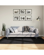 Tapis OVIEDO à poils courts noir 140x200 cm | Mobilier & Déco