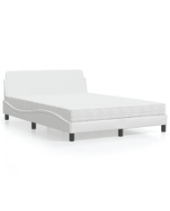 Lit avec matelas blanc 140x200 cm similicuir | Mobilier & Déco
