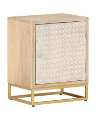 Table de chevet 40x30x50 cm bois massif manguier et fer | Mobilier & Déco