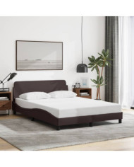 Cadre de lit sans matelas marron foncé 140x200 cm tissu | Mobilier & Déco