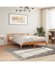 Cadre de lit sans matelas cire marron 200x200cm bois pin massif | Mobilier & Déco