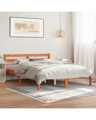 Cadre de lit sans matelas cire marron 135x190cm bois pin massif | Mobilier & Déco