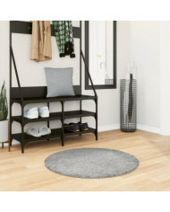 Tapis shaggy PAMPLONA poils longs moderne vert Ø 80 cm | Mobilier & Déco